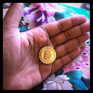 Handmade Egyptian pound pendant with 16” inch